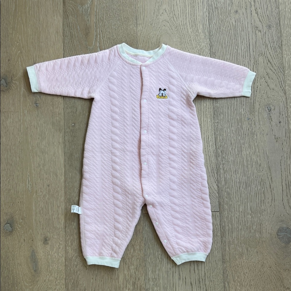 3T Pink Quilted Kids Footie Outfit / Pajamas